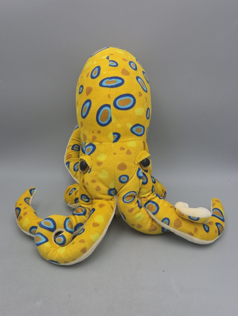 The Petting Zoo Blue Ring Octopus Stuffed Animal Plushie, Medium, Yellow
